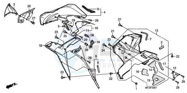 LOWER COWL (R.) (CBR600RR9,A/RA9,A) image