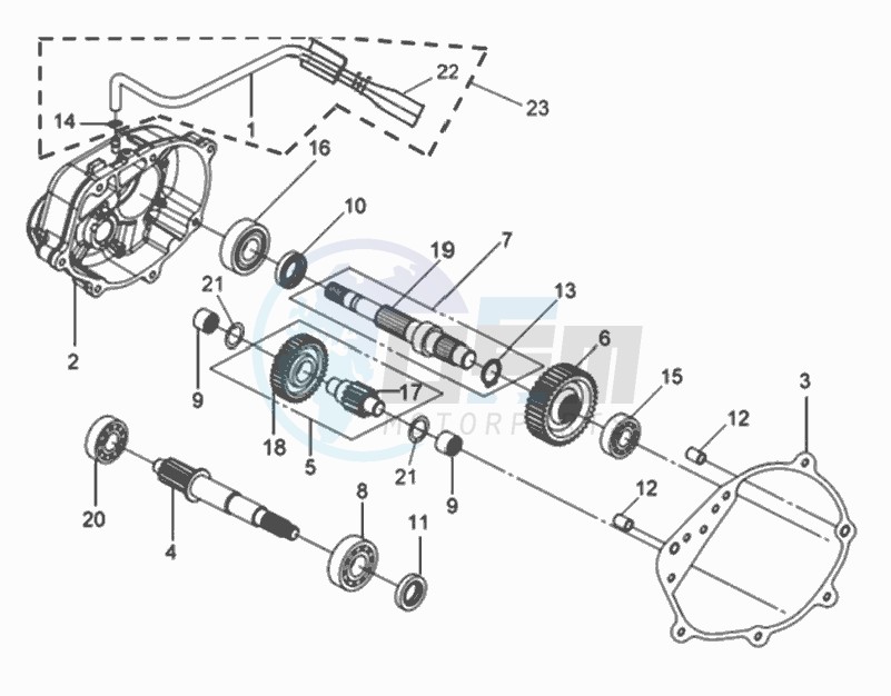 CRANKCASE - DRIVE SHAFT blueprint