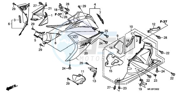 LOWER COWL (L.) (CBR600RR9,A/RA9,A) image