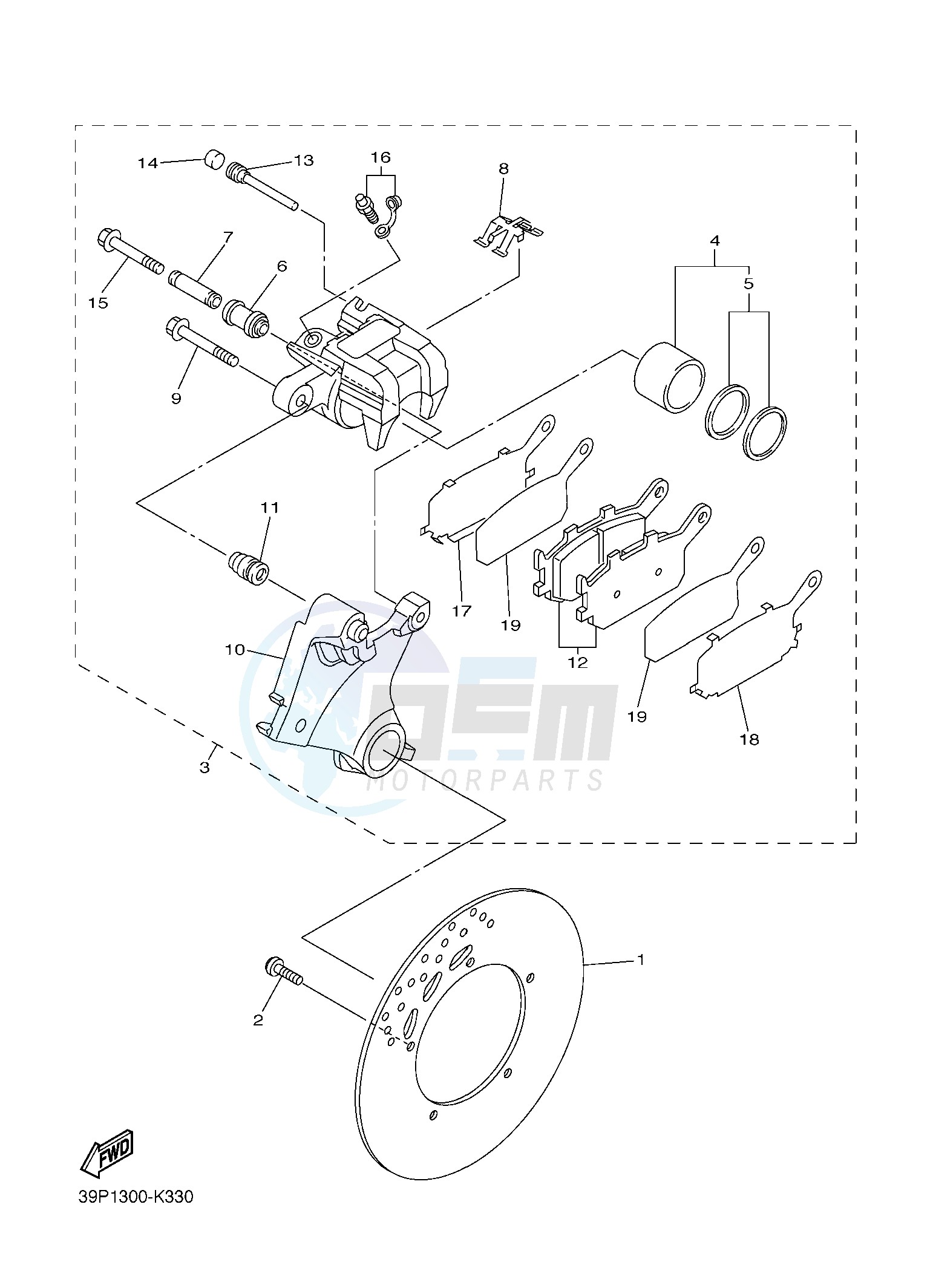 REAR BRAKE CALIPER blueprint