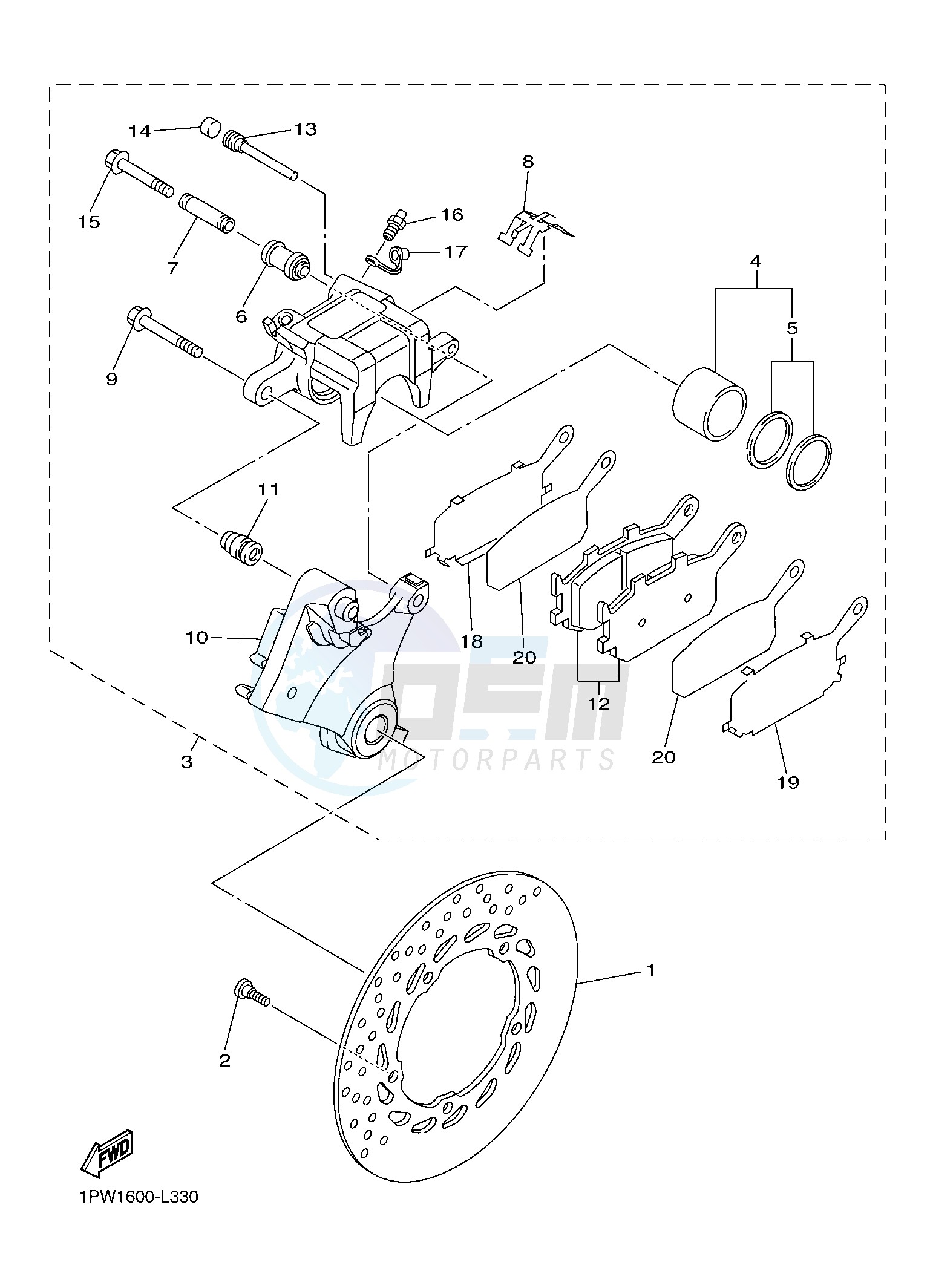 REAR BRAKE CALIPER blueprint