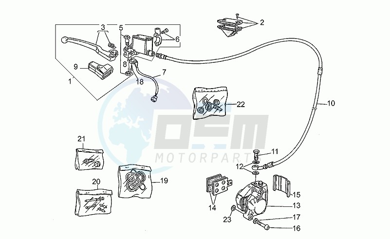 Front brake system blueprint