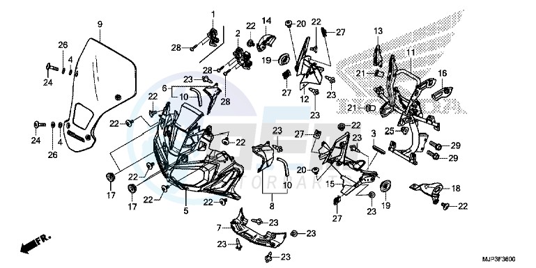 FRONT COWL blueprint