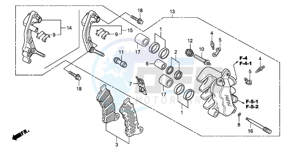 FRONT BRAKE CALIPER (FES1257/A7)(FES1507/A7) blueprint