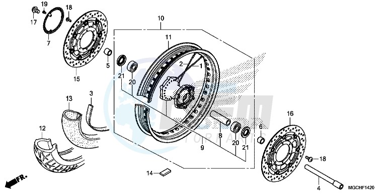 FRONT WHEEL (CB1100CA/ CAD) blueprint