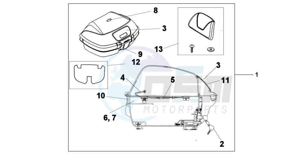 TOP BOX 45L PEARL CONCOURS BLACK blueprint