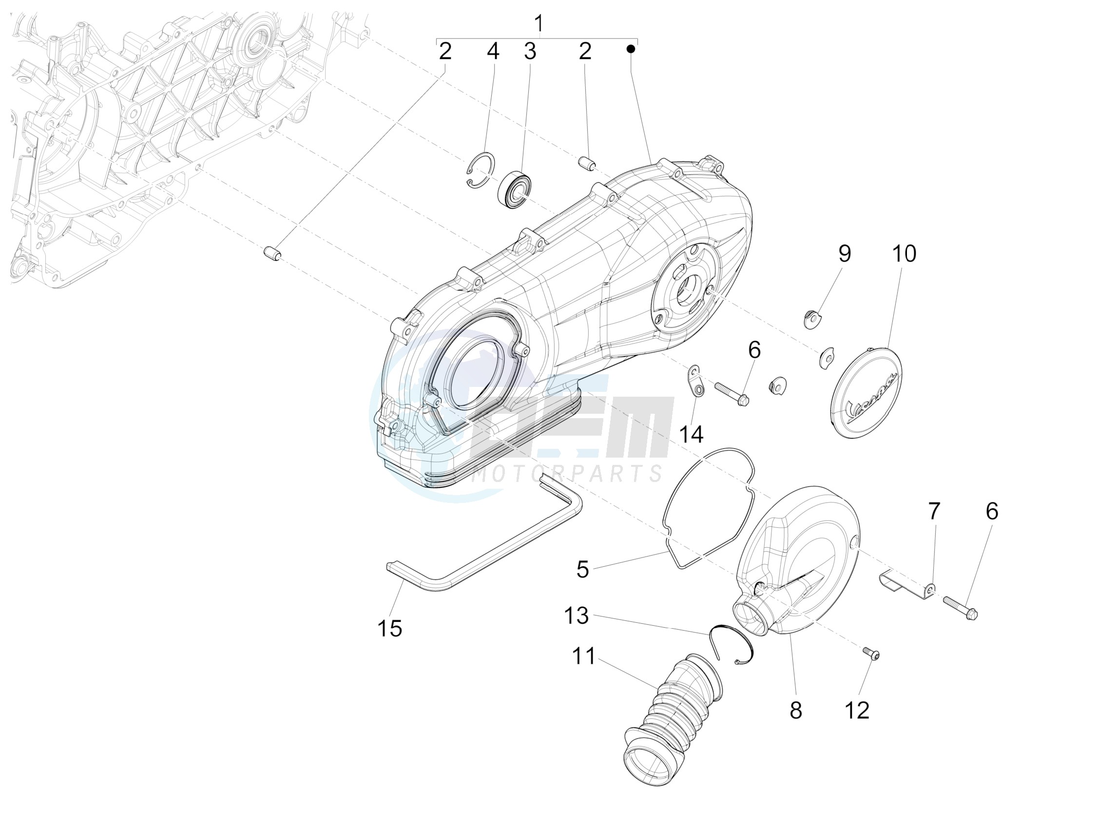 Crankcase cover - Crankcase cooling blueprint