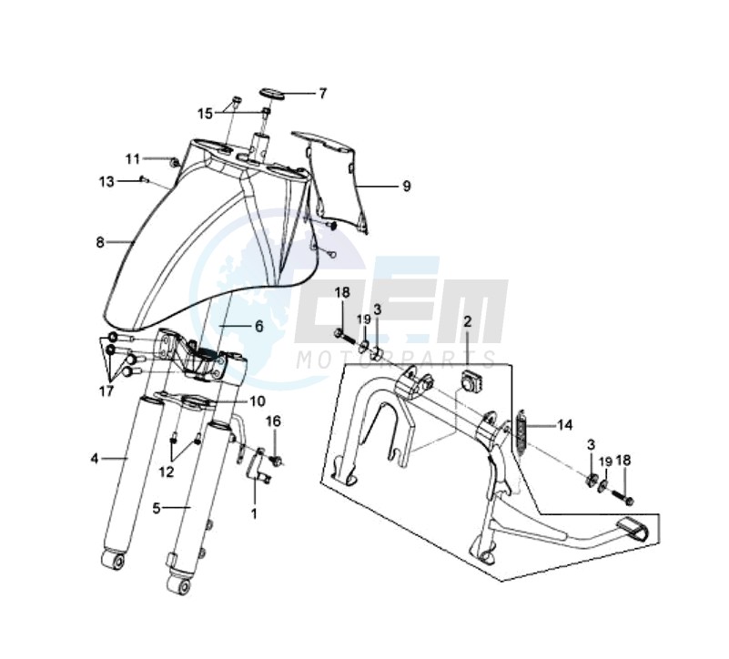 FRONT FENDER / FRONT FORK/ CENTRAL STAND image