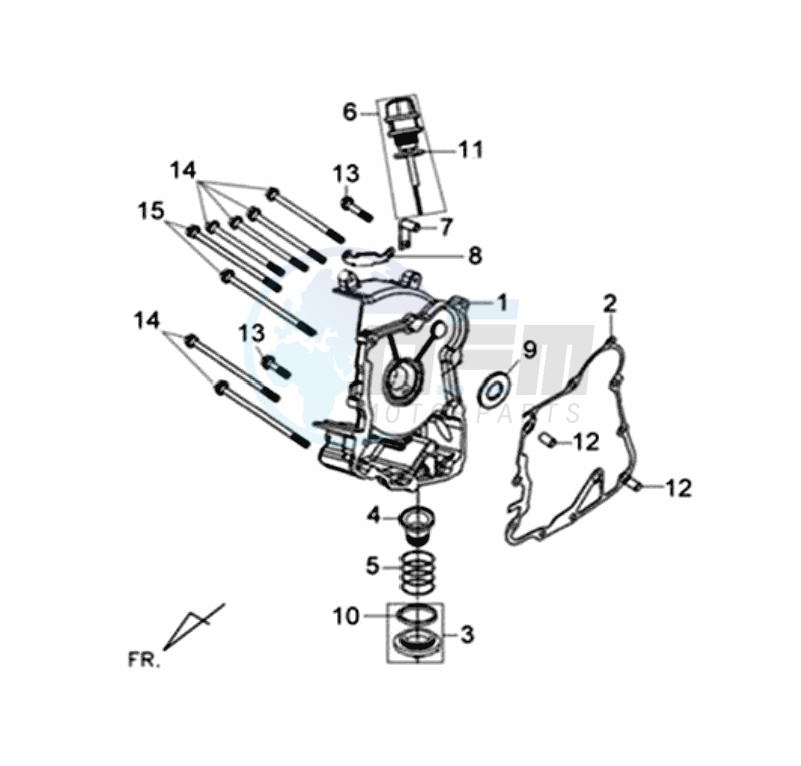 CRANKCASE RIGHT / START MOTOR blueprint