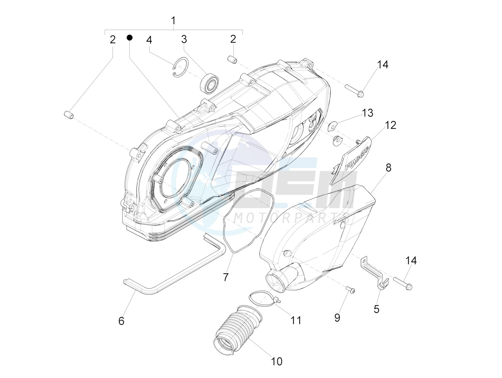 Crankcase cover - Crankcase cooling blueprint