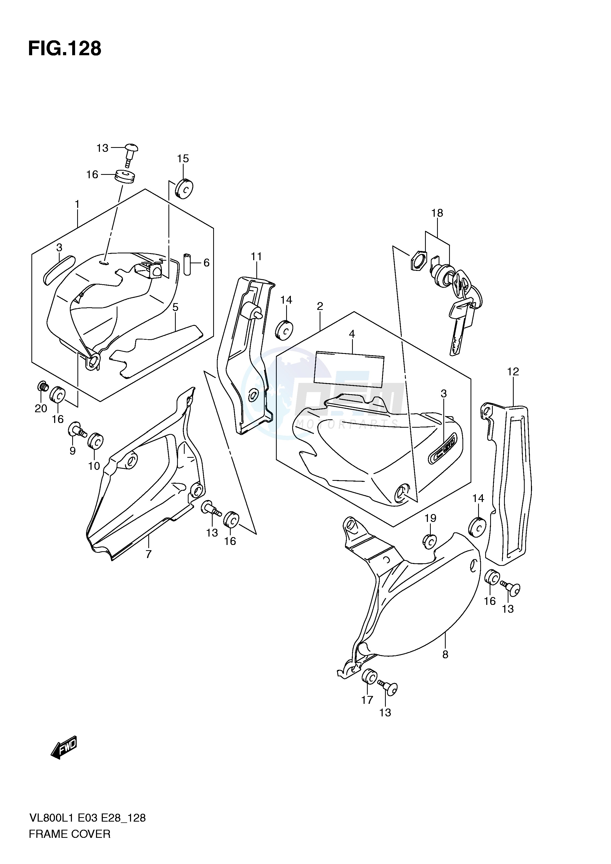 FRAME COVER (VL800CL1 E28) blueprint