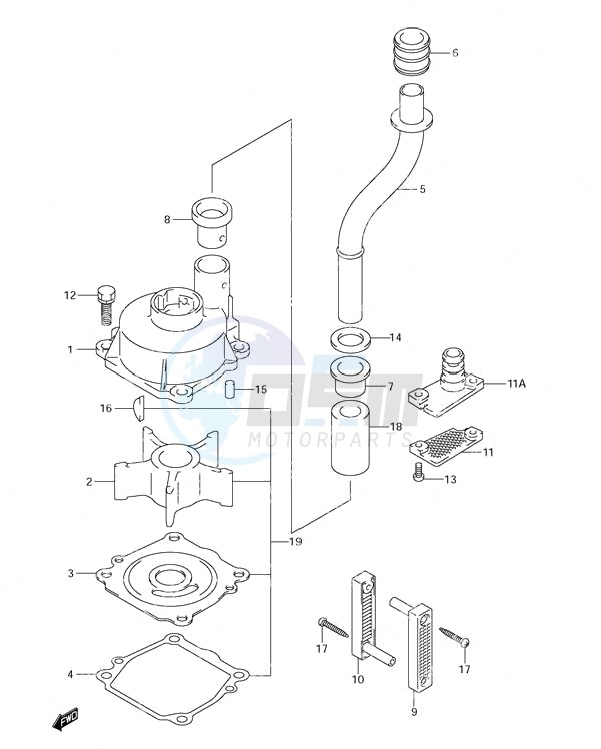 Water Pump (S/N 681517 & Older) blueprint