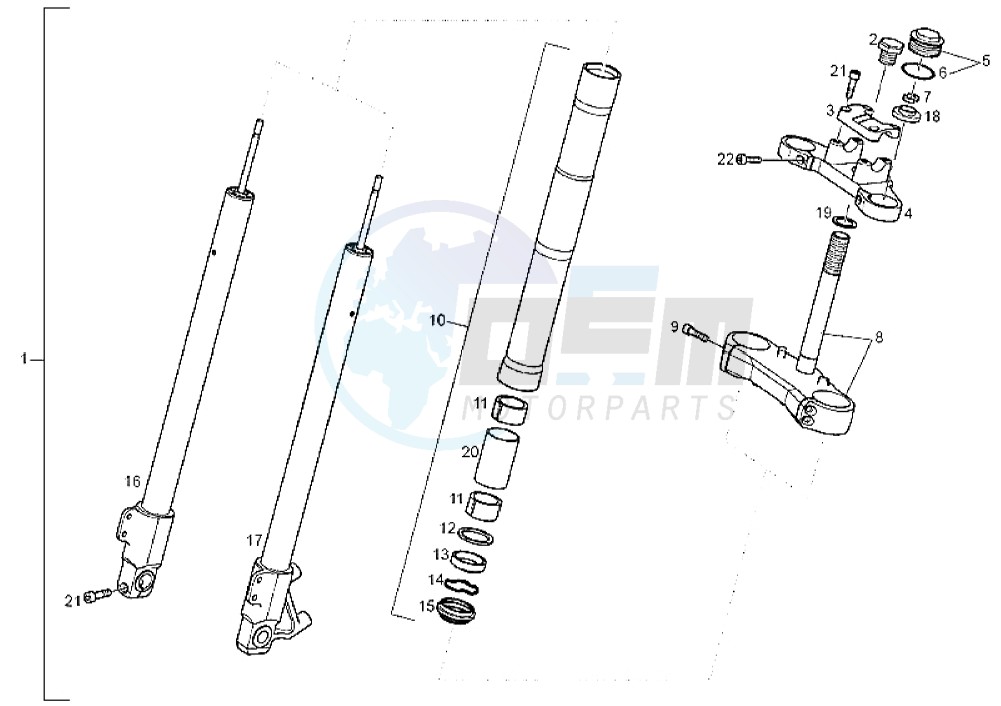 Front Fork Marzocchi blueprint