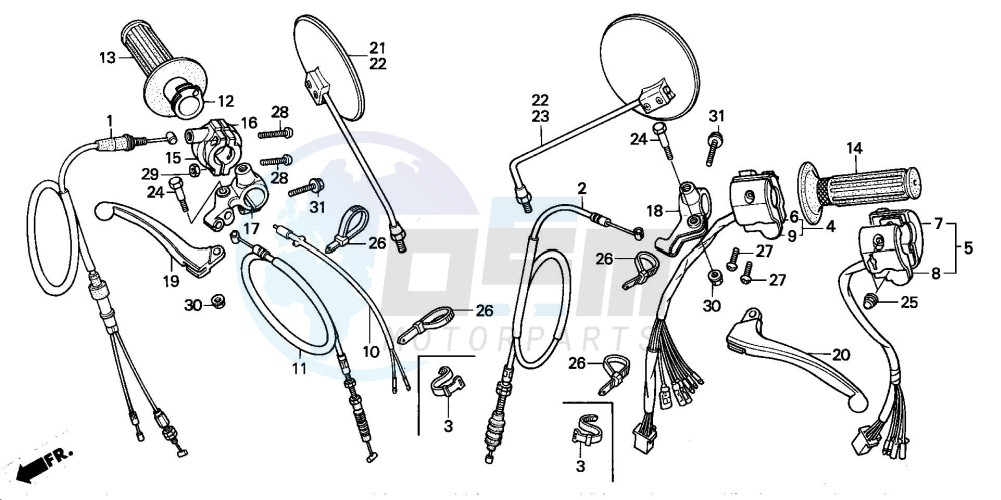 HANDLE LEVER/CABLE/ SWITCH blueprint