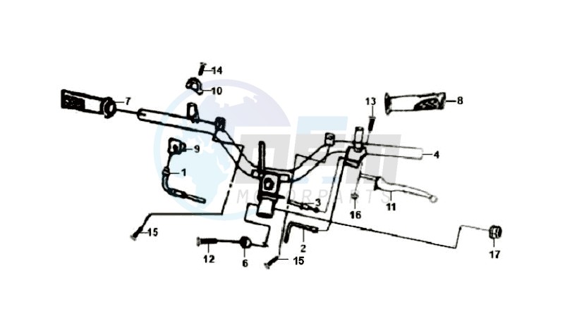 HANDLEBAR / BRAKE LEVERS /CABLES blueprint