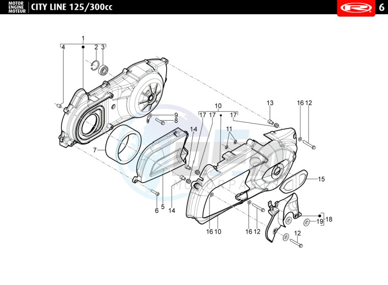 VARIATOR COVER - AIR FILTER  125 cc blueprint