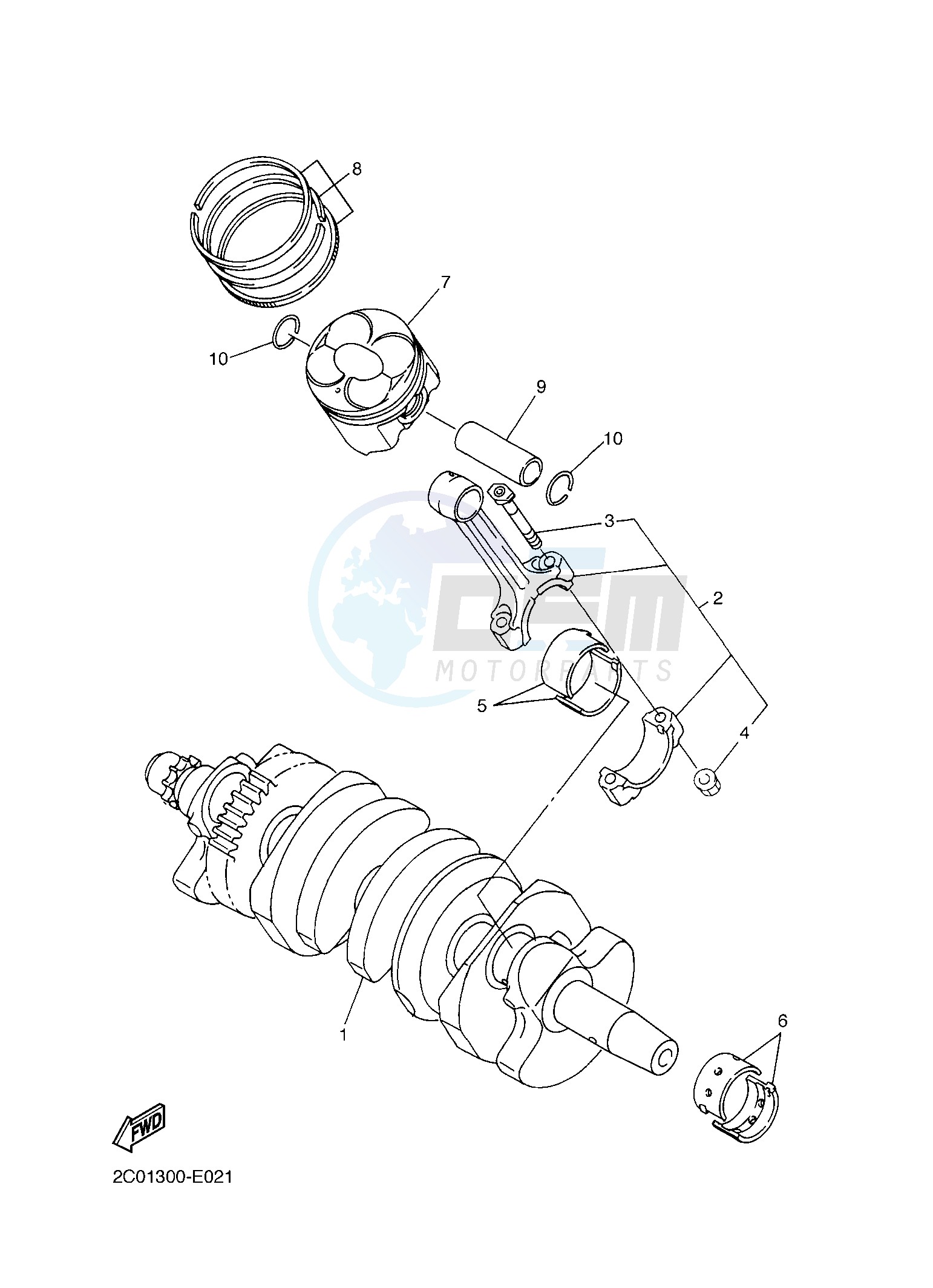 CRANKSHAFT & PISTON blueprint