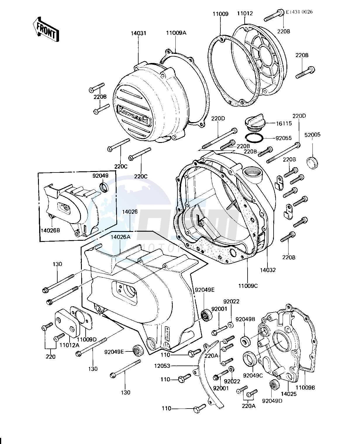 ENGINE COVERS -- KZ750-H2_H3- - blueprint