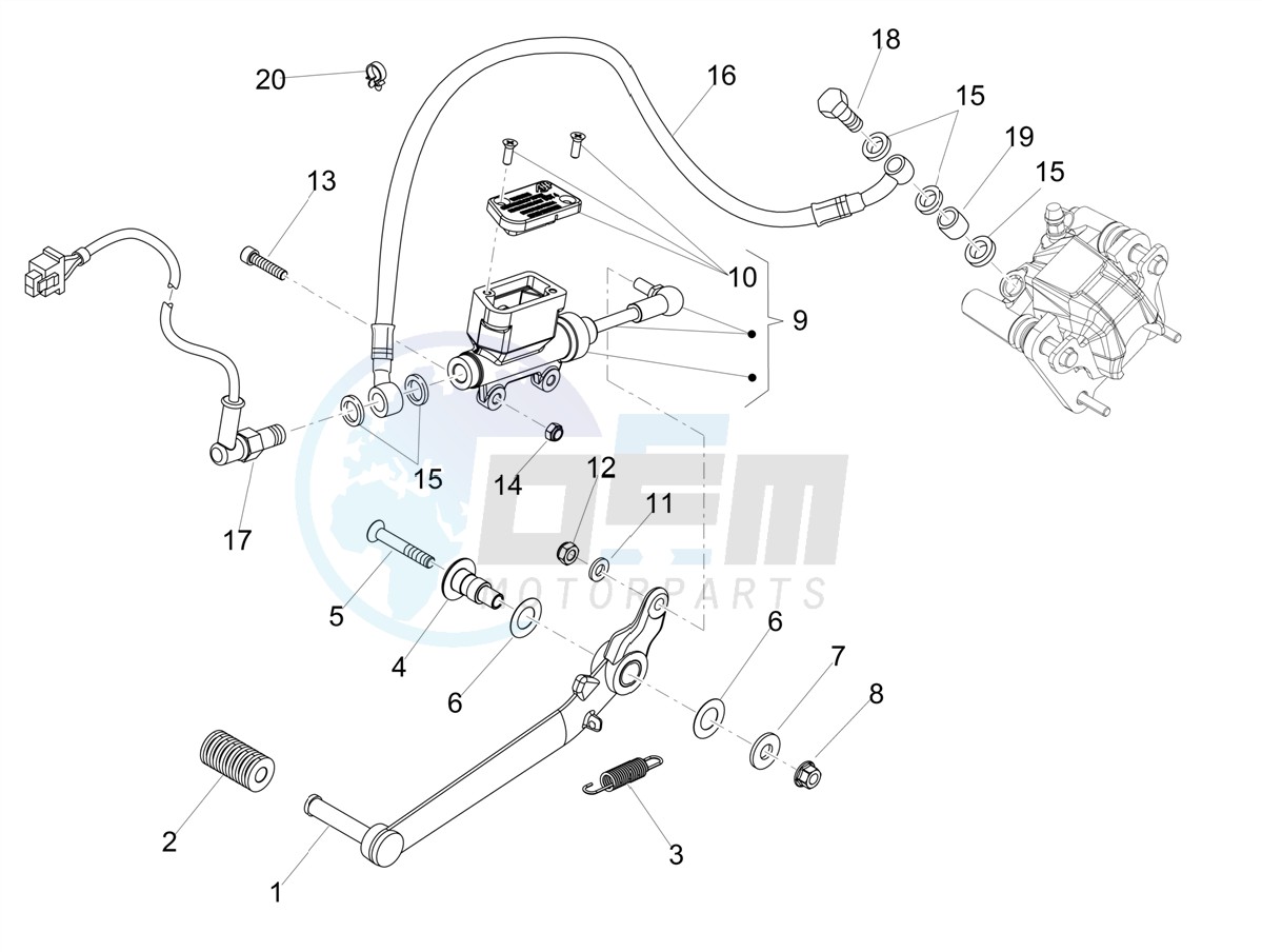 Rear master cylinder blueprint