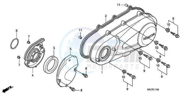 LEFT CRANKCASE COVER blueprint