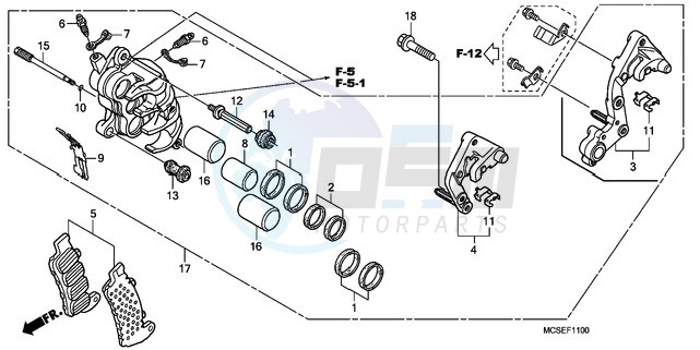 R. FRONT BRAKE CALIPER blueprint