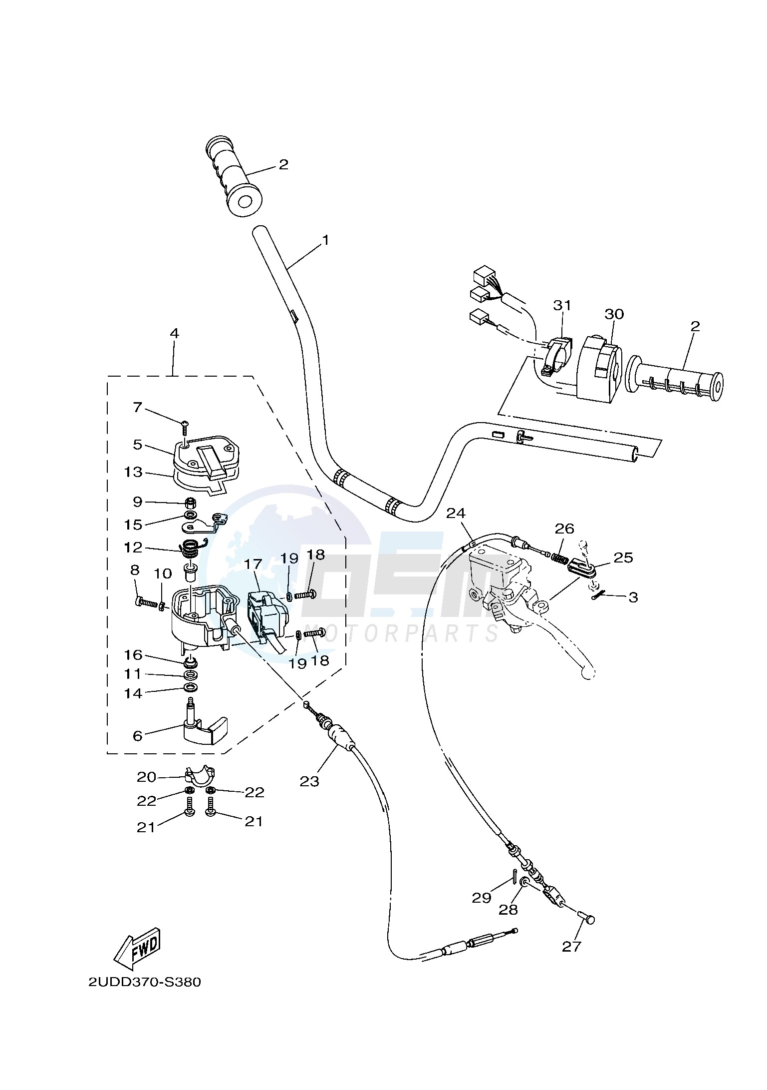 STEERING HANDLE & CABLE image