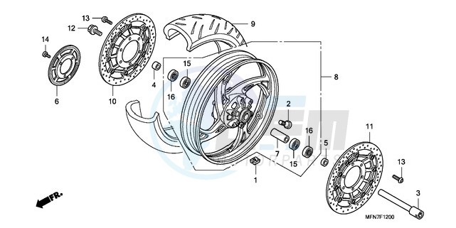 FRONT WHEEL blueprint