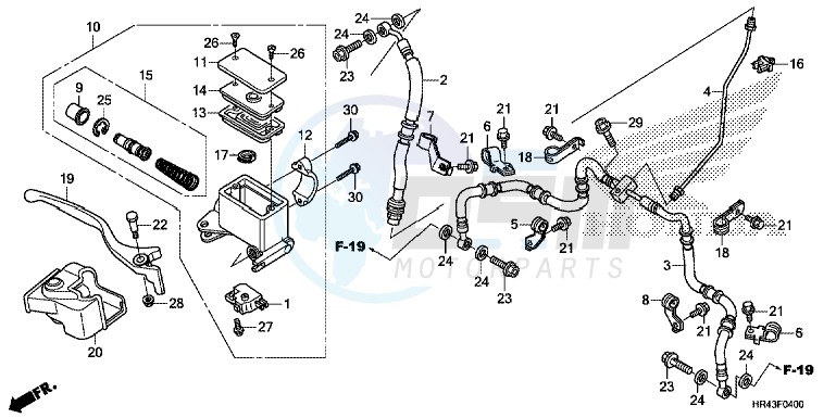 FRONT BRAKE MASTER CYLINDER blueprint