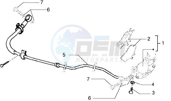 Rear brake piping-Rear breke caliper blueprint