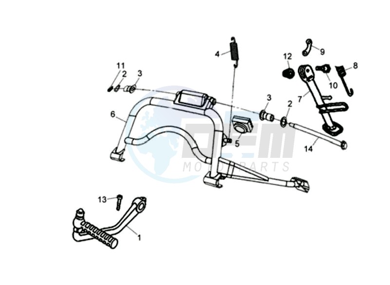 CENTRAL STAND - SIDE STAND - KICKSTARTER PEDAL blueprint