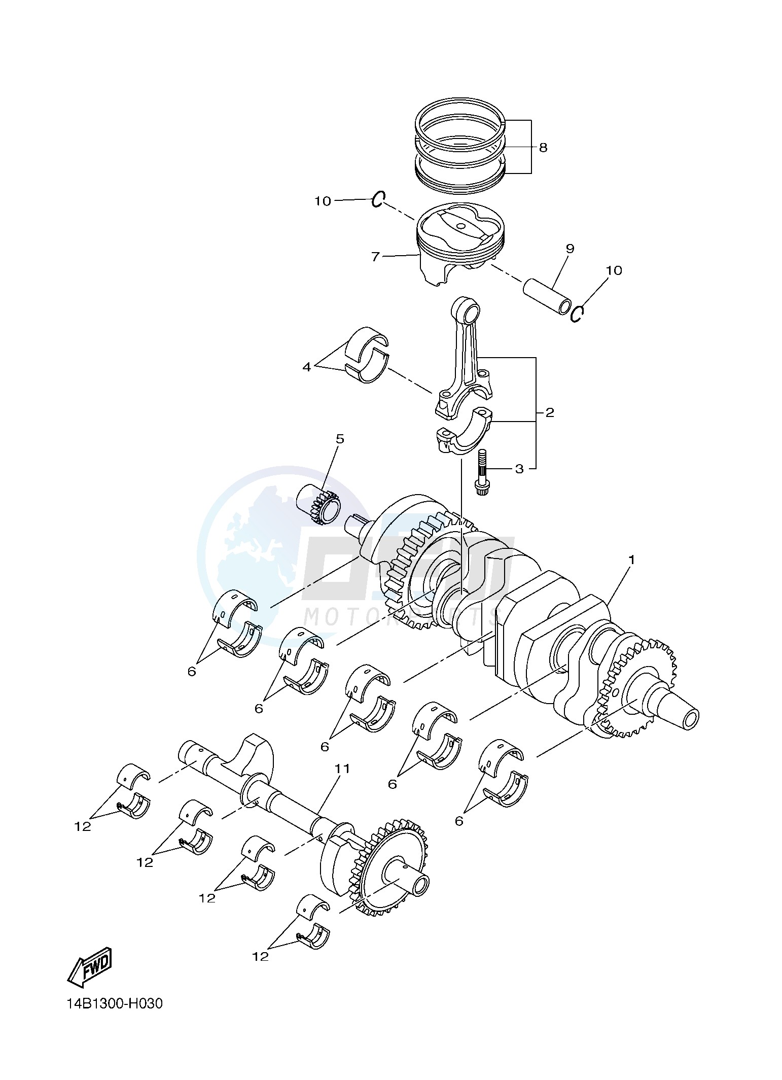 CRANKSHAFT & PISTON blueprint