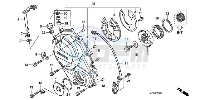 RIGHT CRANKCASE COVER blueprint