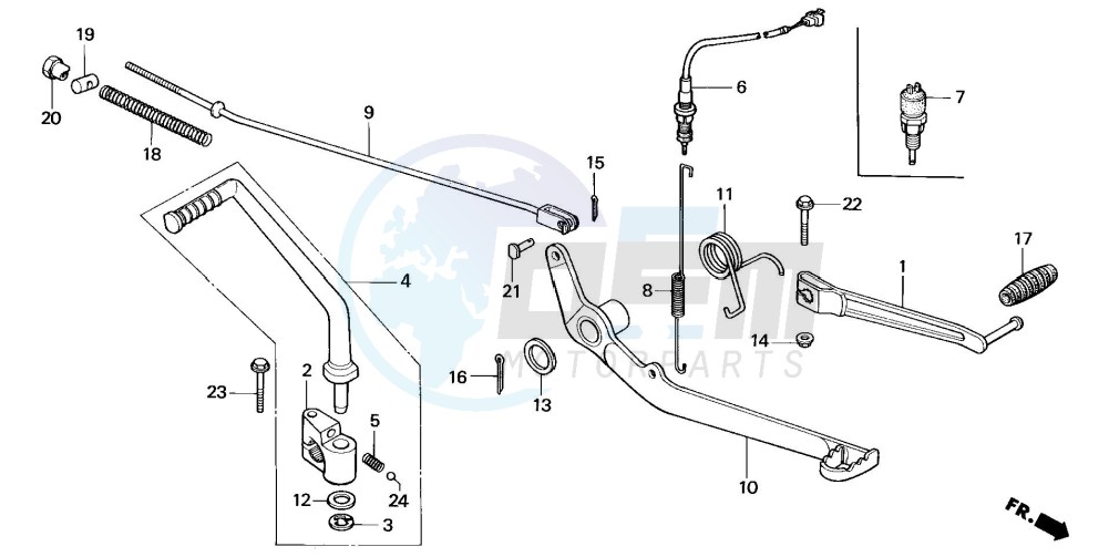 CHANGE PEDAL/BRAKE PEDAL/ KICK STARTER ARM blueprint