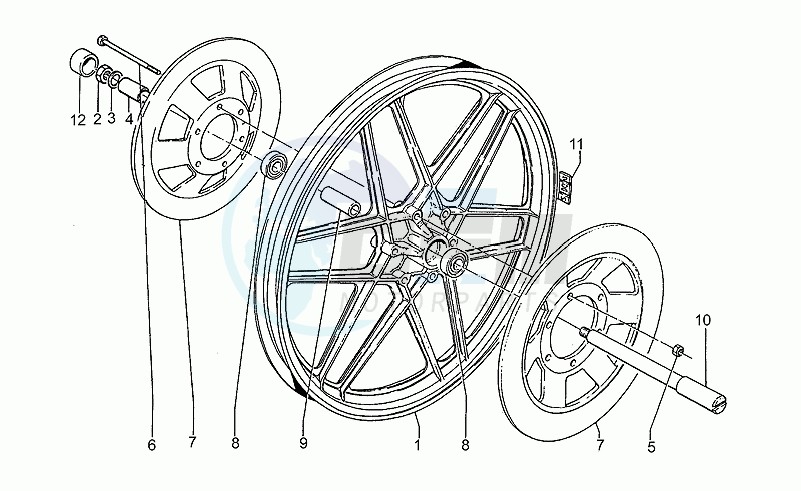 Front wheel, 1st series blueprint