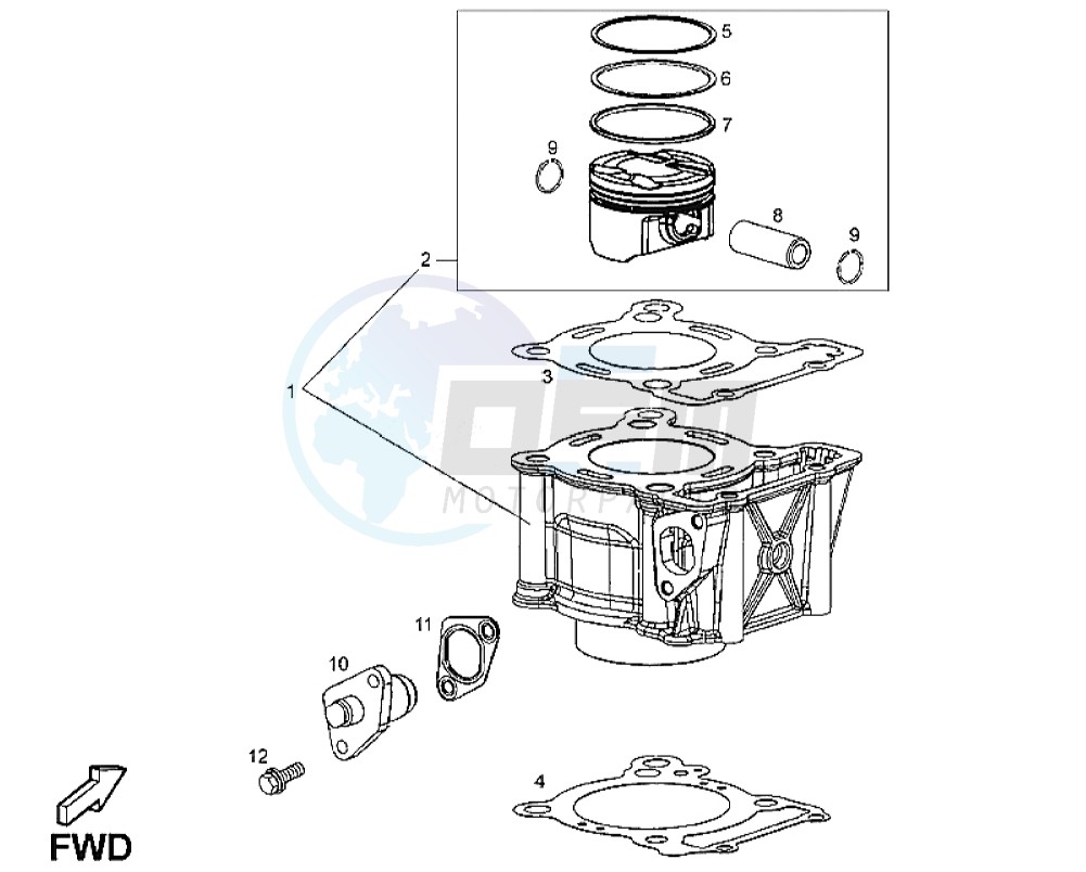 Cylinder - Piston blueprint