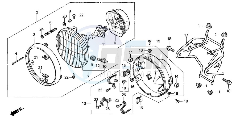 HEADLIGHT (CBF600N/NA) blueprint