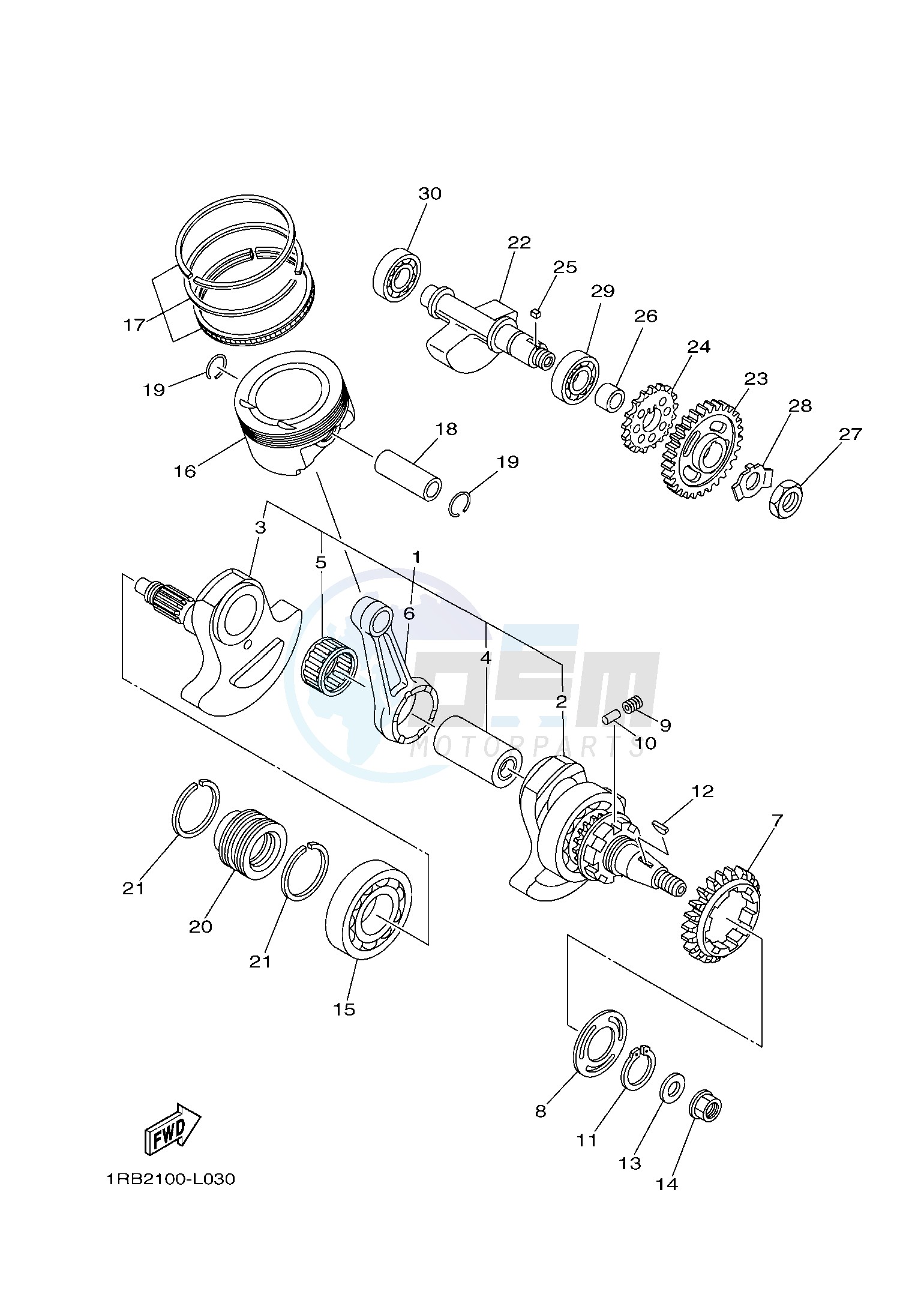 CRANKSHAFT & PISTON blueprint