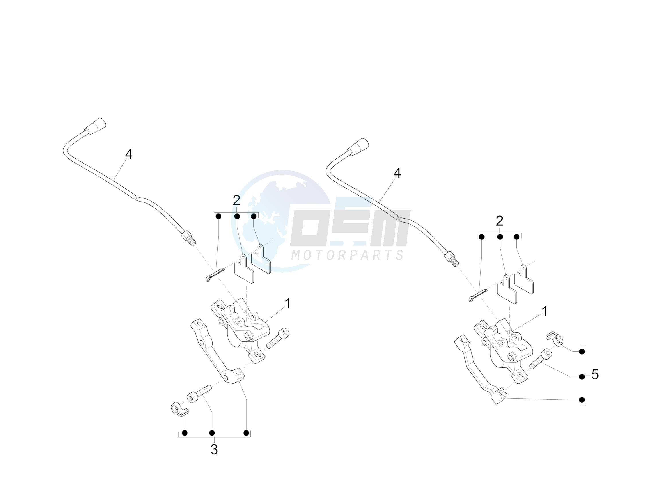 Brakes pipes - Calipers blueprint