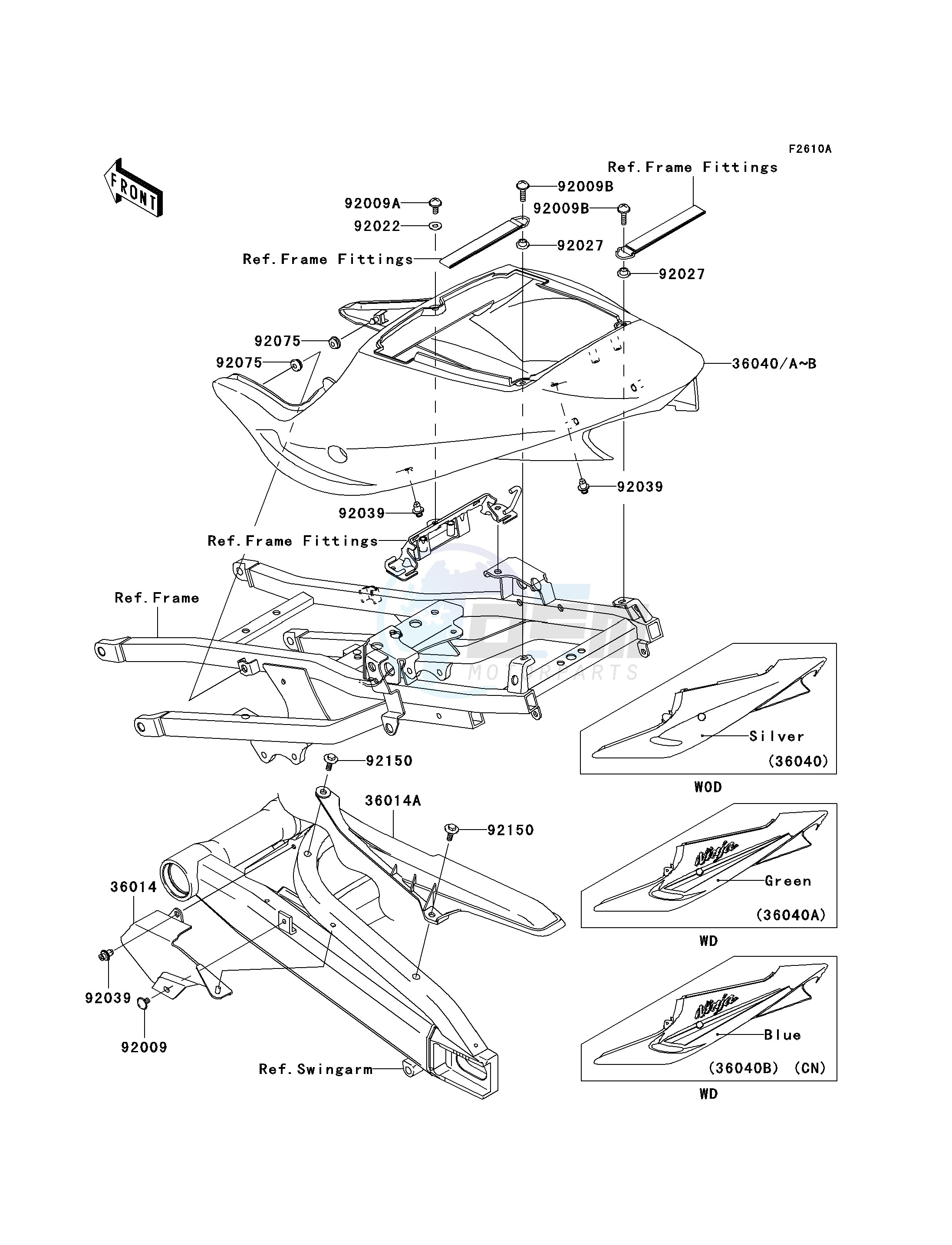 SIDE COVERS_CHAIN COVER-- ZX900-F2- - blueprint