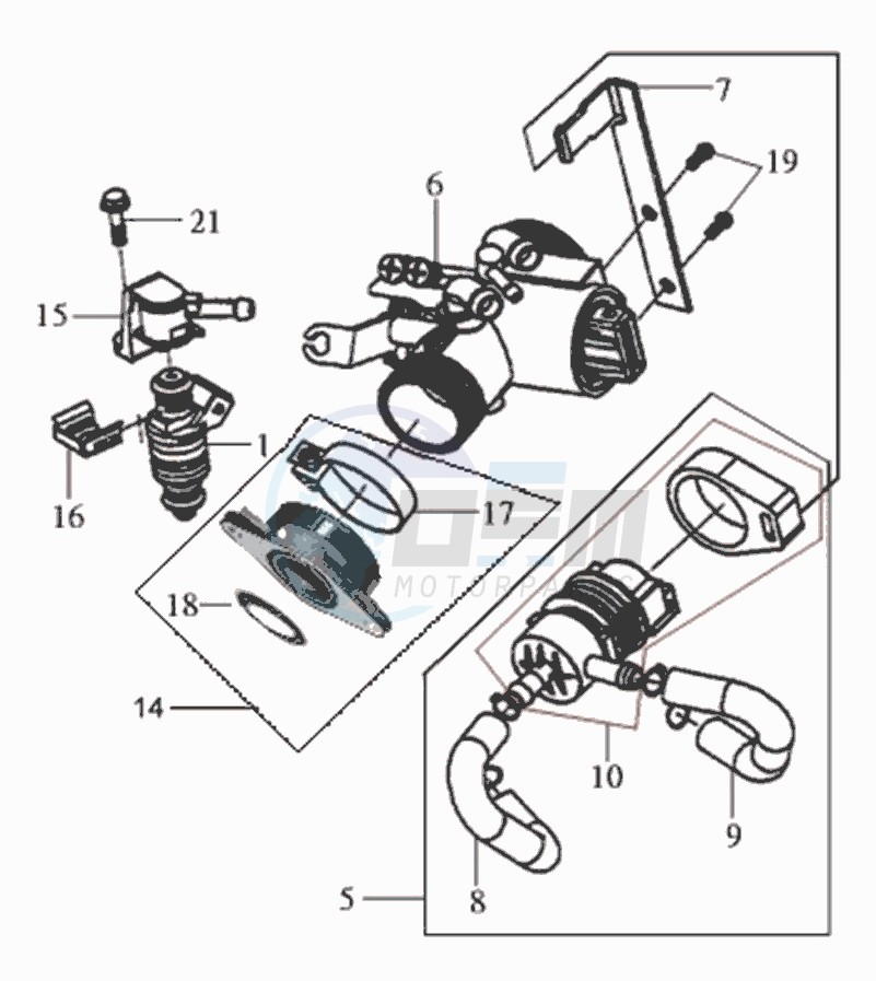 FUEL INJECTOR / THROTTLE VALVE blueprint