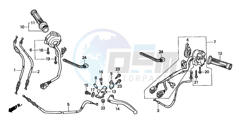 HANDLE LEVER/SWITCH/ CABLE (2) blueprint