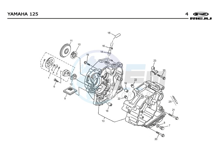 CRANKSHAFT CARTER  Yamaha 125 4T EURO2 blueprint
