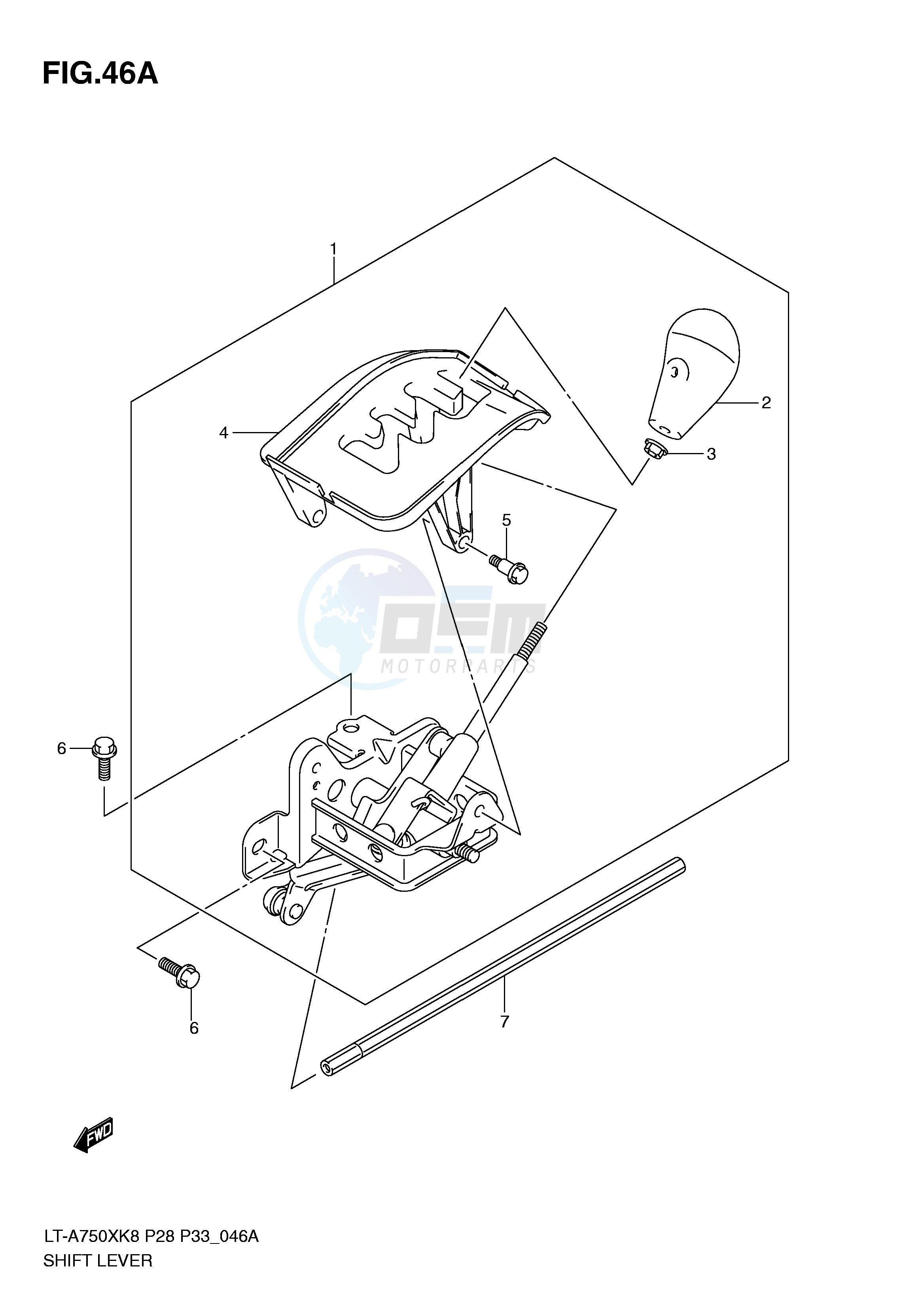 SHIFT LEVER (MODEL L0) blueprint