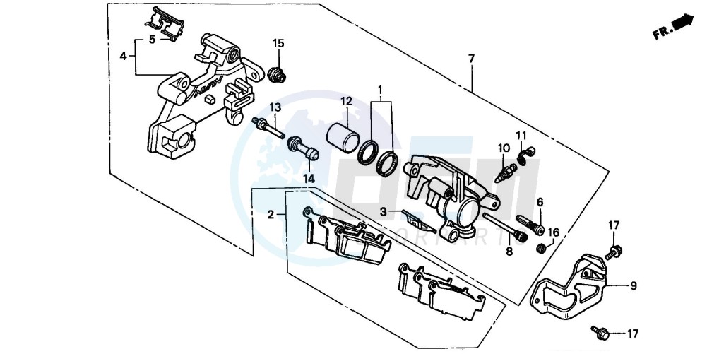 REAR BRAKE CALIPER blueprint