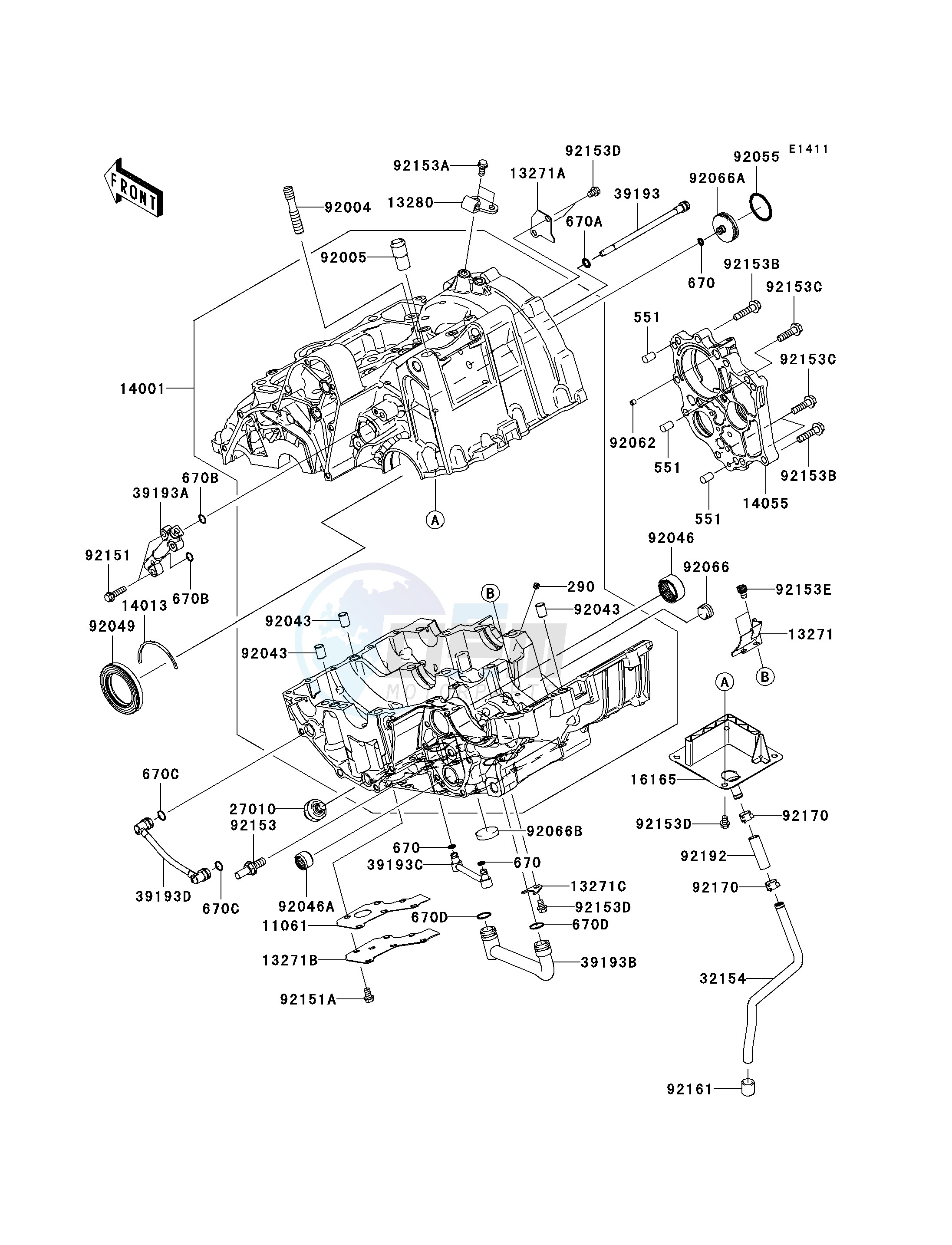 CRANKCASE --  - ER650AE057323- - blueprint