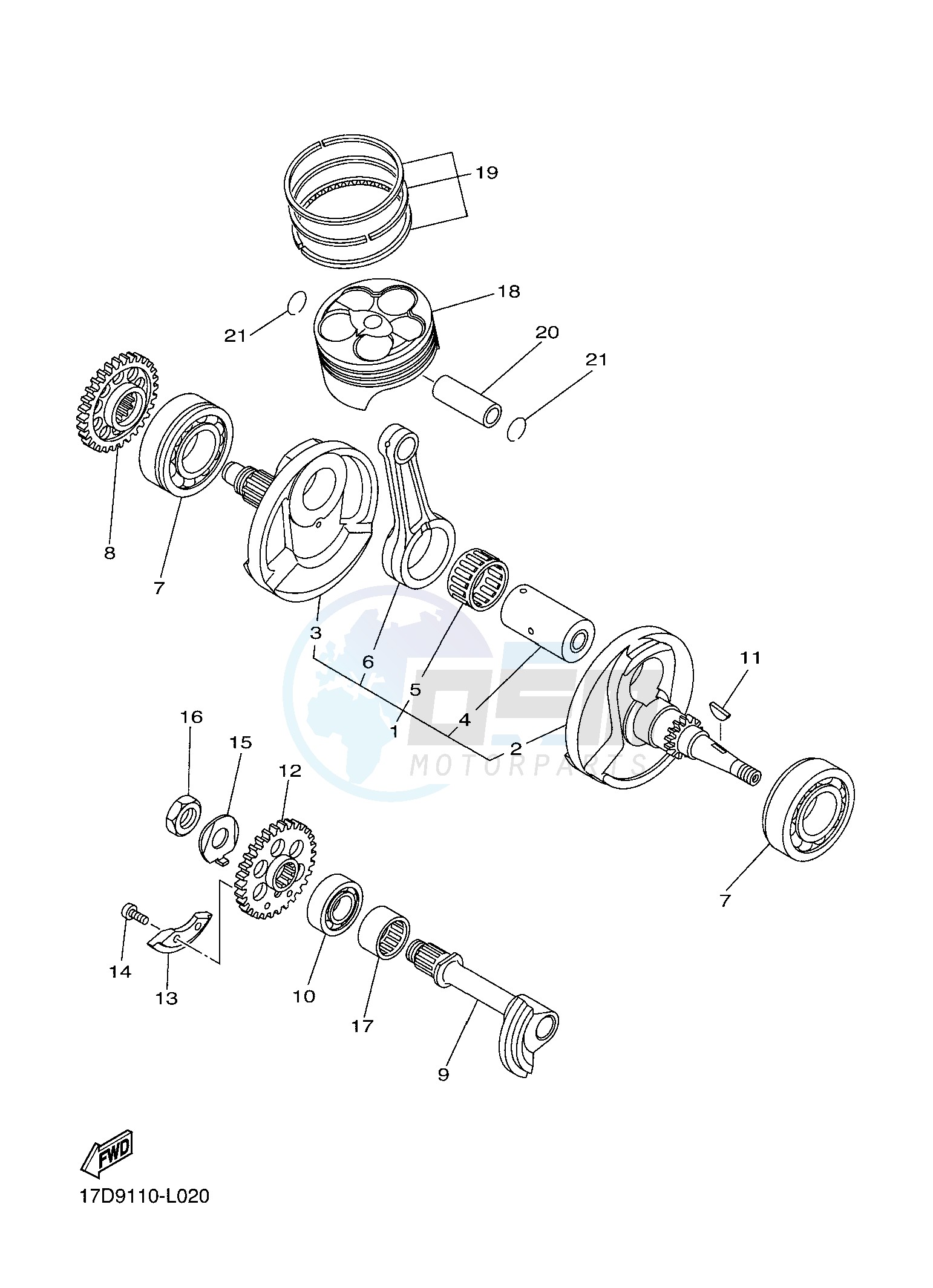 CRANKSHAFT & PISTON image