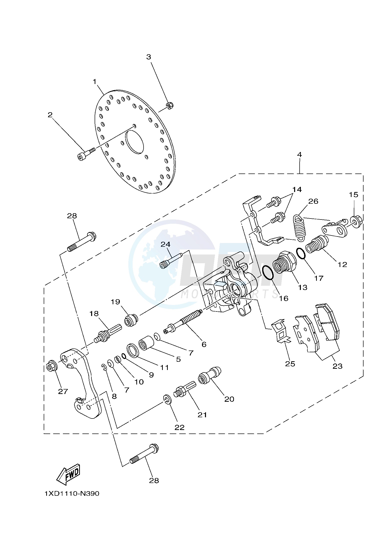 REAR BRAKE CALIPER 2 blueprint