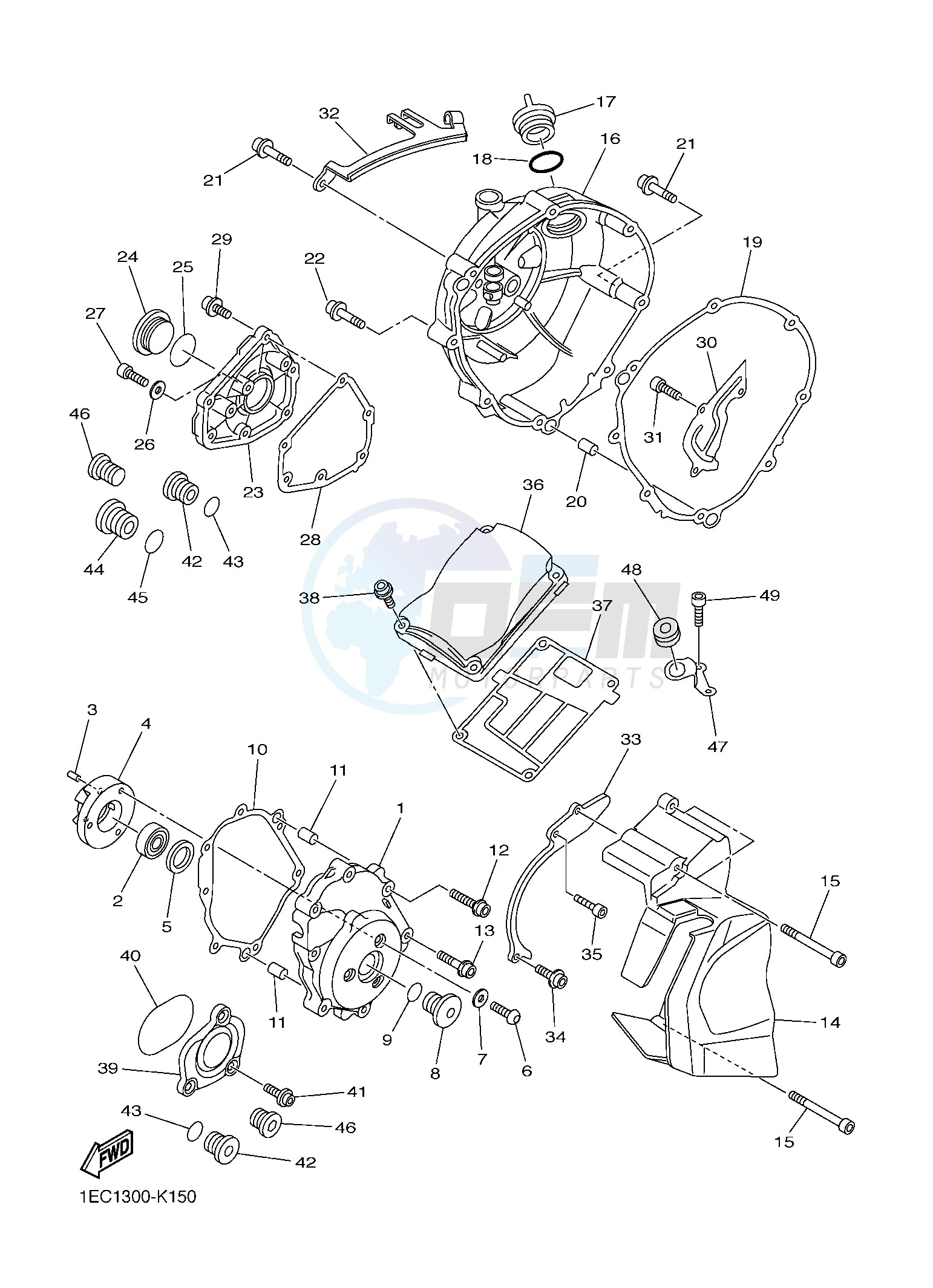 CRANKCASE COVER 1 blueprint