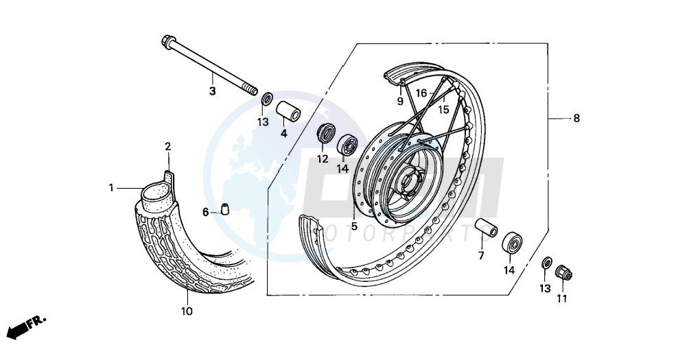 FRONT WHEEL (2) blueprint