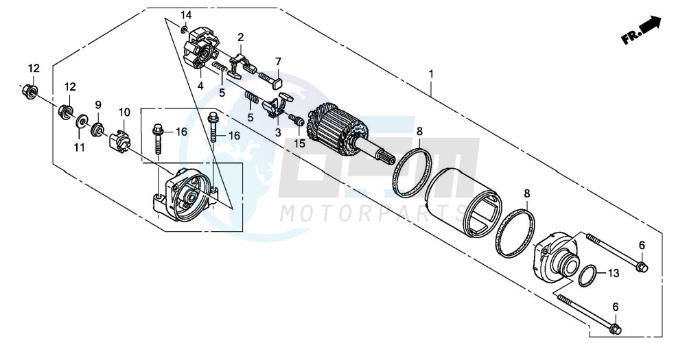 STARTING MOTOR (CBF600S8/SA8/N8/NA8) blueprint